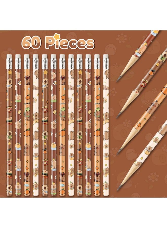 Xqumoi Capybara Pencils with Eraser - Cute Capybara #2 HB Pencils, School Classroom Student Rewards Back to School Office Supply Animal Print Goodie Bag Fillers Stuffers Birthday Party Favors - Image 3