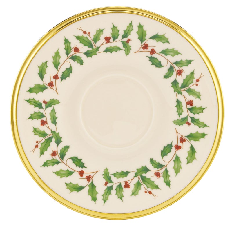 LENOX Lenox Holiday Tea Saucer 035 LB Red  Green 