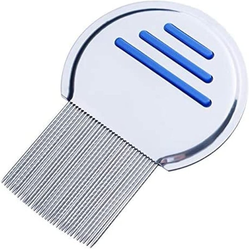 N.C Nc Stainless Steel Lice Comb for Cat Dog Child Pet Hair Nits Removal Grooming Treatment Blue 10 * 7cm - Image 1