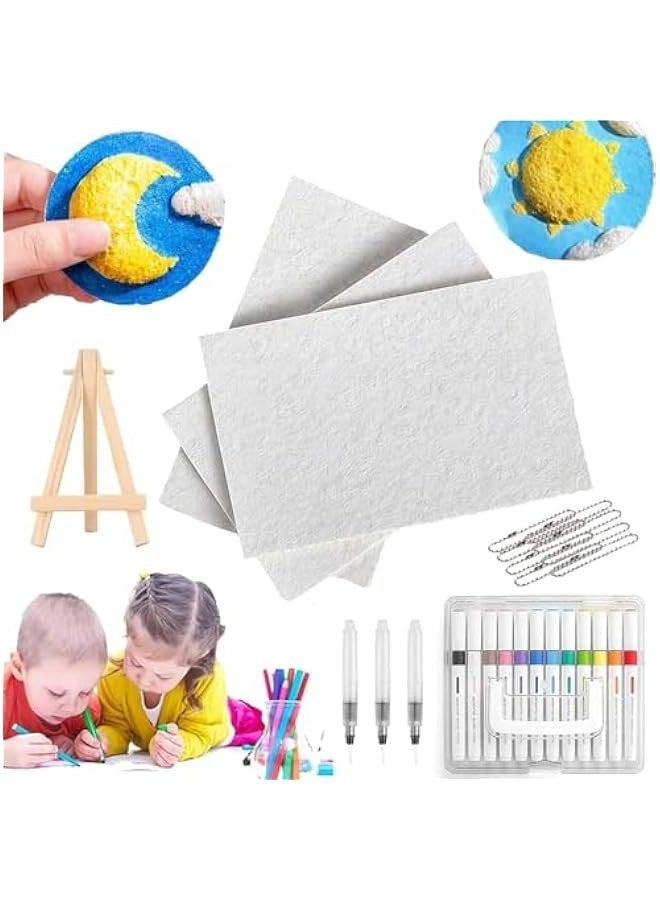 Puffy Fabric Paint for DIY Arts u0026 Crafts - Magic Puffy Paint Kit for 3D Drawing on Canvas Rectangle - Safe Non-Toxic Texture Painting Set - Image 1