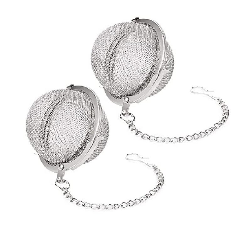 VELINEX® Stainless Steel Tea Infuser Ball (Pack of 2) – Fine Mesh Loose Leaf Tea Strainer for Cups, Mugs & Teapots | Reusable Herb & Spice Filter (Small Size) - Image 1