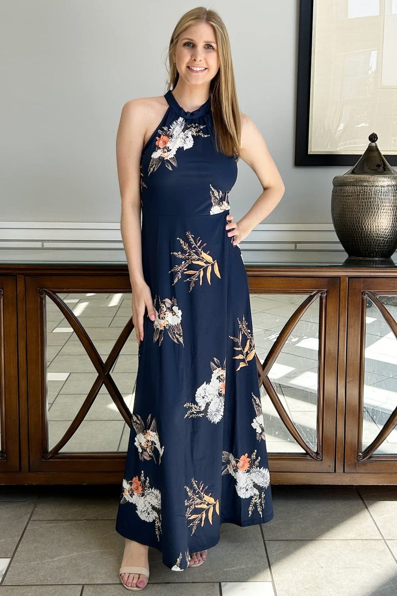 STYLEWORD Women's Summer Fashion 2025 Maxi Dress Sleeveless Elegant Formal Evening Long Sping Dresses Trendy Clothes(Floral 19,M) - Image 5