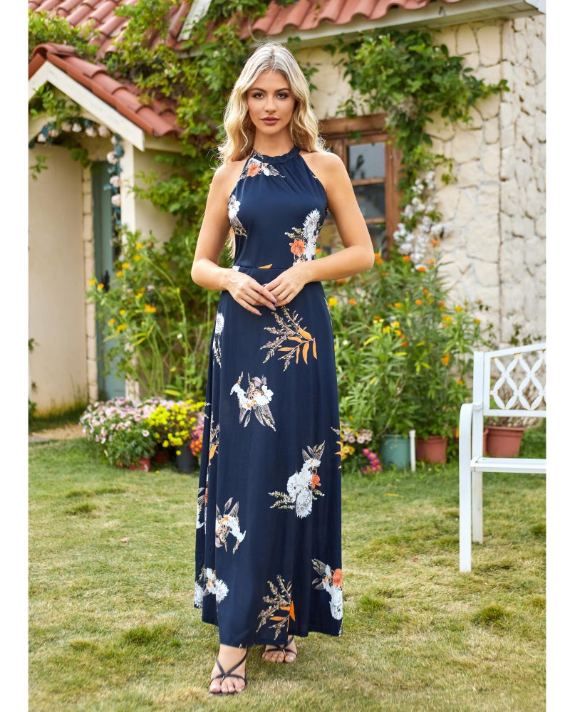 STYLEWORD Women's Summer Fashion 2025 Maxi Dress Sleeveless Elegant Formal Evening Long Sping Dresses Trendy Clothes(Floral 19,M) - Image 2