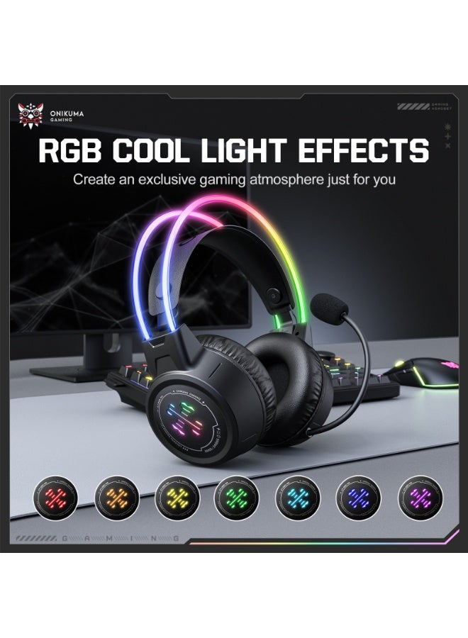onikuma GT889 2.4G Bluetooth 5.4 Wireless Gaming Headset, Ultra Low Latency, Triple Mode Headphones with Mic for PC, Gamers, Phone and Devices - Image 4