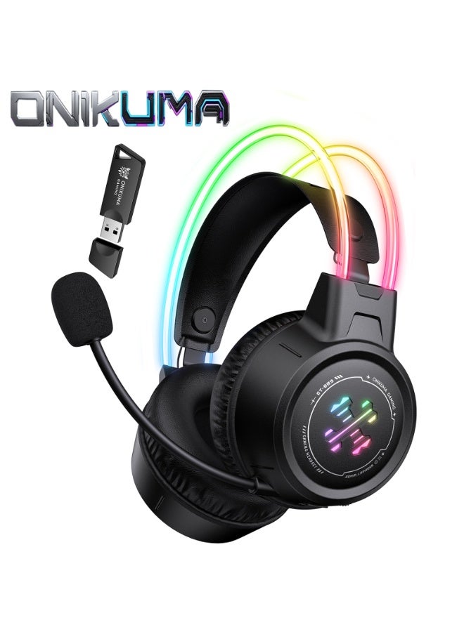 onikuma GT889 2.4G Bluetooth 5.4 Wireless Gaming Headset, Ultra Low Latency, Triple Mode Headphones with Mic for PC, Gamers, Phone and Devices - Image 1