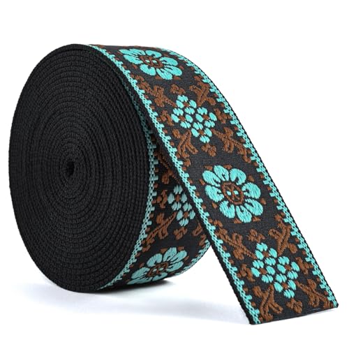 SHEING Cotton Webbing 15 Inch 2 Inch Heavy Webbing Strap for Bags Arts and Crafts High Density Webbing Jacquard Embroidery Style - Image 1
