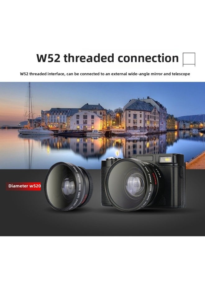 Generic 48 Million Full HD E-commerce Digital Camera Video Camera 4K With Flip HD Screen R2S4K-Body Color:Black Standard English Version-4K  - Image 5