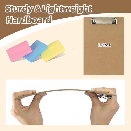 HappyHapi 6 x 9 Clipboards Bulk, 15 Pack Small Clip Board, A5 Letter Size Wooden Hardboard Kids Clipboard Pack for Classroom, Party, Home, Brown - Image 4