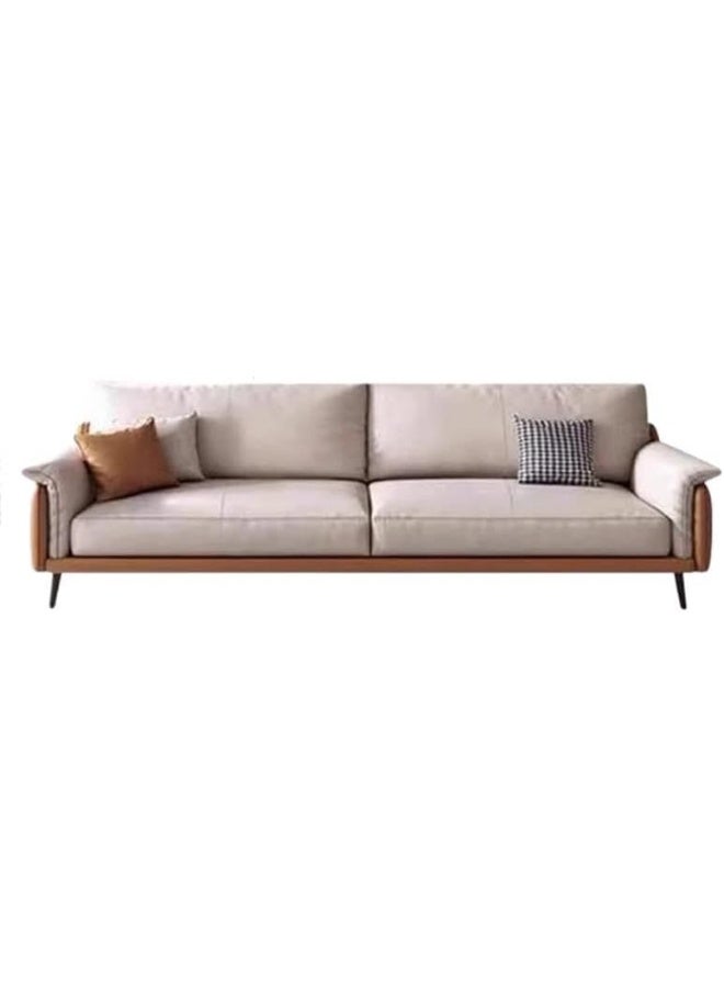 Comfynest Modern Large 7-Seater Beige Patchwork Sofa