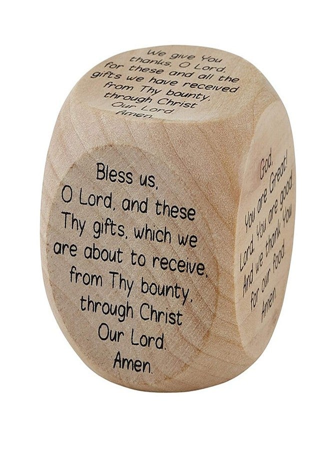 Needzo Children's Mealtime Prayer Cube for Learning with Family to Pray, Small Wooden Die Includes 6 Different Prayers, 1 5/8 Inches - Image 1