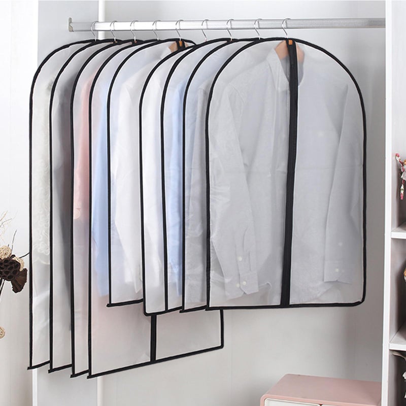 homeminda Extra Long Dress Garment Bags 60in Clear Hanging Lightweight Breathable Dust Proof Cover with Study Full Zipper for Storage Clothes and Travel Pack of 6 - Image 3