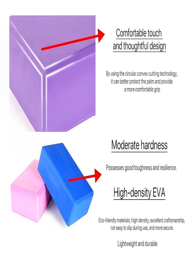 UDKI Yoga Block Set of 2, Extra Large (Light Pink) | High-Density EVA Foam with Soft, Non-Slip Surface for Enhanced Balance & Support | Perfect for Yoga, Strength Training & Stretching (3" x 9" x 6") - Image 4