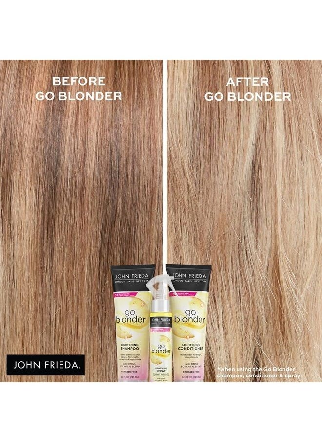 John Frieda - Go Blonder Lightening Shampoo for Blonde Color-Treated Hair, Paraben Free, Phthalate Free, Silicone Free, Ammonia Free, Cruelty Free, Vegan Friendly Blonde Shampoo  8.3 oz Bottle - Image 1