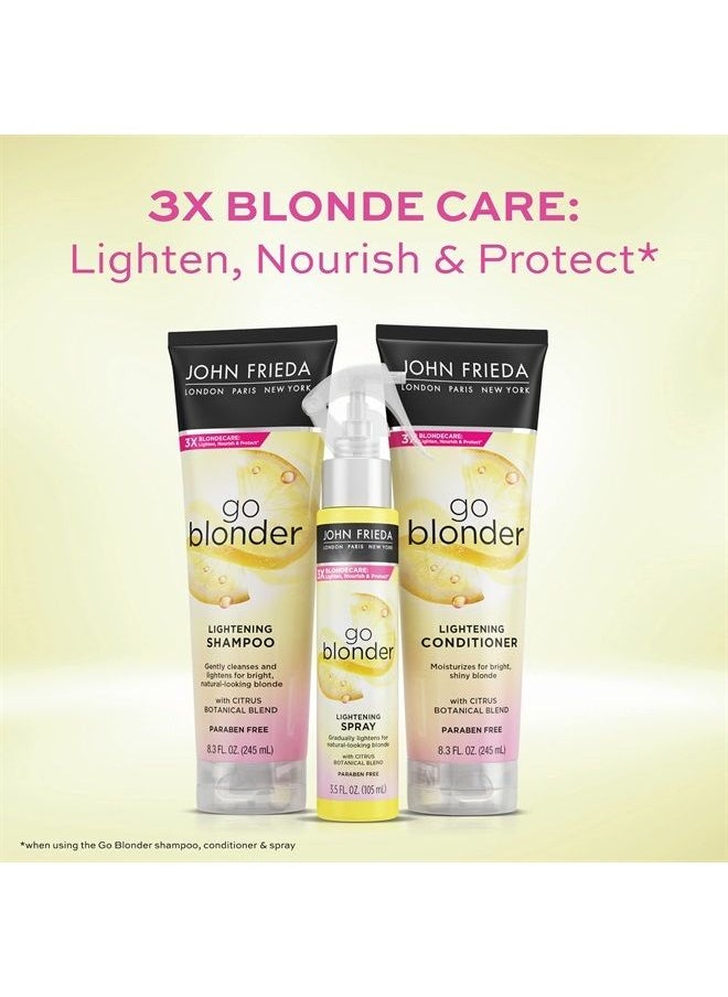 John Frieda - Go Blonder Lightening Shampoo for Blonde Color-Treated Hair, Paraben Free, Phthalate Free, Silicone Free, Ammonia Free, Cruelty Free, Vegan Friendly Blonde Shampoo  8.3 oz Bottle - Image 1