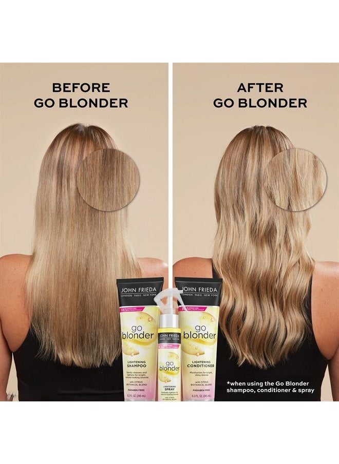 John Frieda - Go Blonder Lightening Shampoo for Blonde Color-Treated Hair, Paraben Free, Phthalate Free, Silicone Free, Ammonia Free, Cruelty Free, Vegan Friendly Blonde Shampoo  8.3 oz Bottle - Image 1