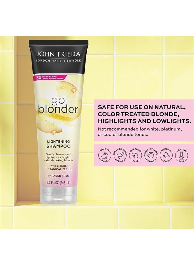 John Frieda - Go Blonder Lightening Shampoo for Blonde Color-Treated Hair, Paraben Free, Phthalate Free, Silicone Free, Ammonia Free, Cruelty Free, Vegan Friendly Blonde Shampoo  8.3 oz Bottle - Image 1