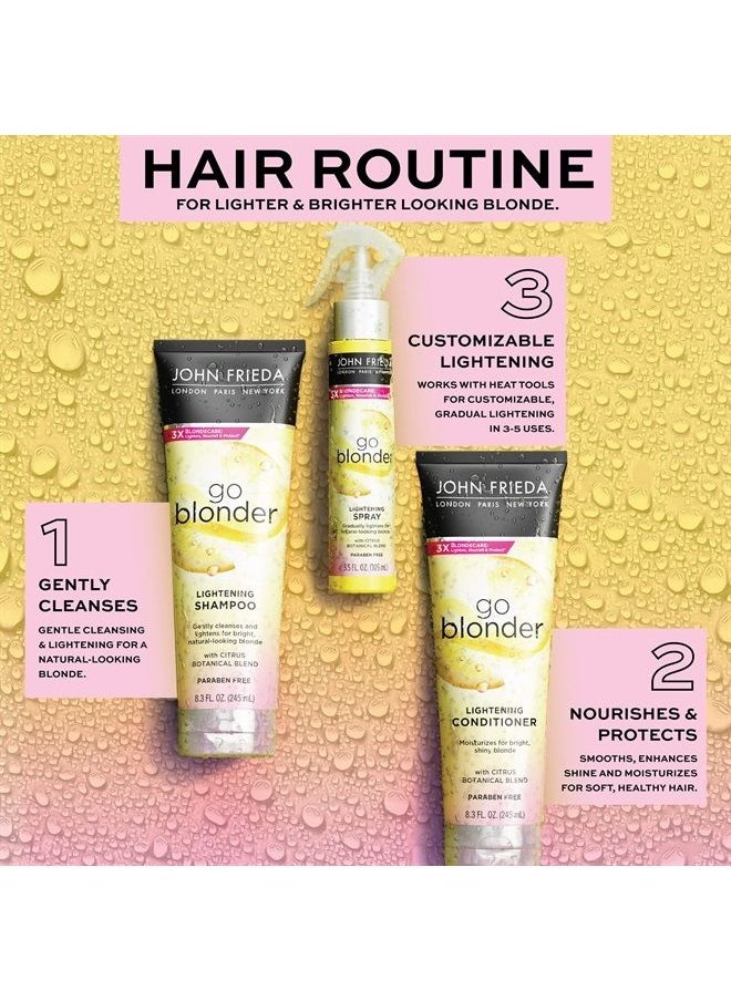 John Frieda - Go Blonder Lightening Shampoo for Blonde Color-Treated Hair, Paraben Free, Phthalate Free, Silicone Free, Ammonia Free, Cruelty Free, Vegan Friendly Blonde Shampoo  8.3 oz Bottle - Image 1