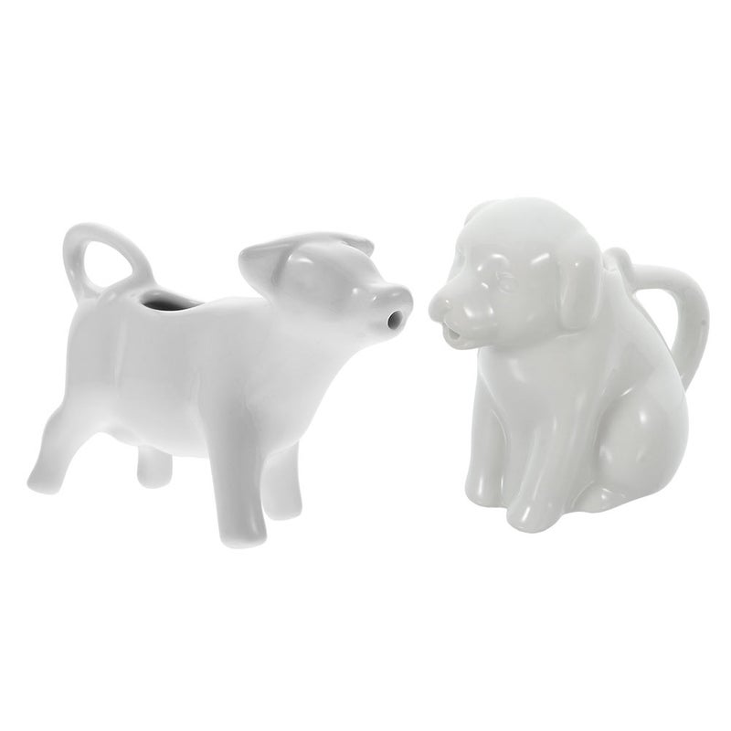2pcs Ceramic Jug Shaped Cup Ceramic Coffee Syrup Pitcher - Image 1