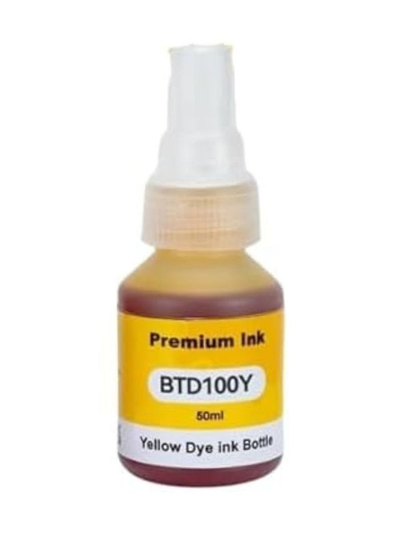 BTD100 Ink Refill Bottles Compatible with Brother T Series Printers, Multicolor Yellow