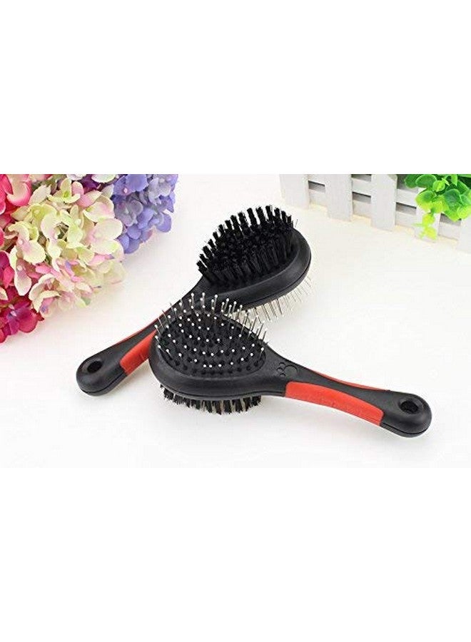 Double Sided Pin Bristle Grooming Comb Hair Brush Ideal For Dogs And Puppies Removing Matted Fur (Multicolor, Pack Of 1 Psc) - Image 4