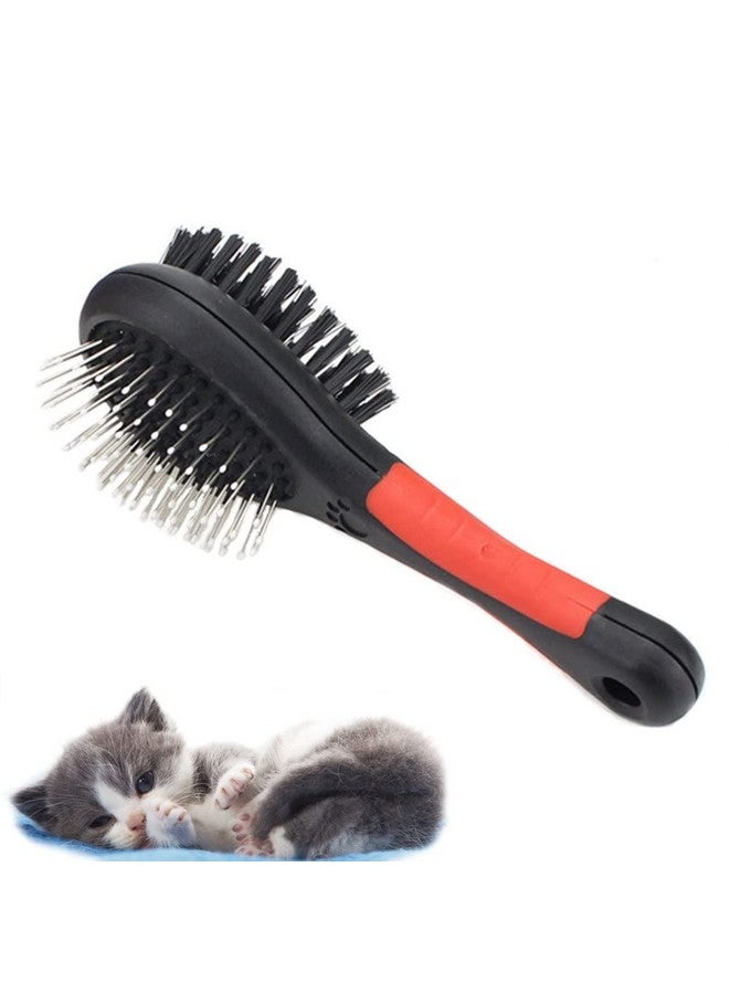 Double Sided Pin Bristle Grooming Comb Hair Brush Ideal For Dogs And Puppies Removing Matted Fur (Multicolor, Pack Of 1 Psc) - Image 1