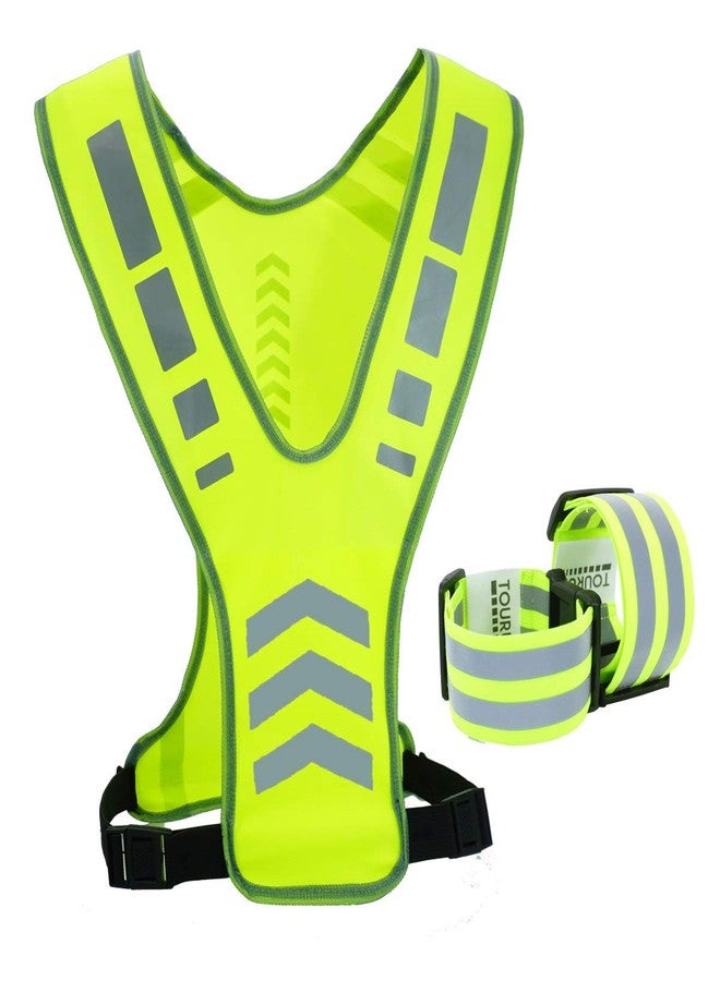TOURUN Reflective Running Vest Gear with Pocket for Women Men Kids, Safety Reflective Vest Bands for Night Cycling Walking Bicycle Jogging - Image 1