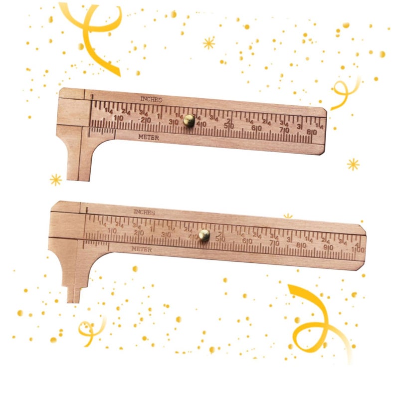 Operitacx Mini Brass Vernier Caliper Dual Scale Measuring Tool Antique Copper Non Magnetic - Image 3