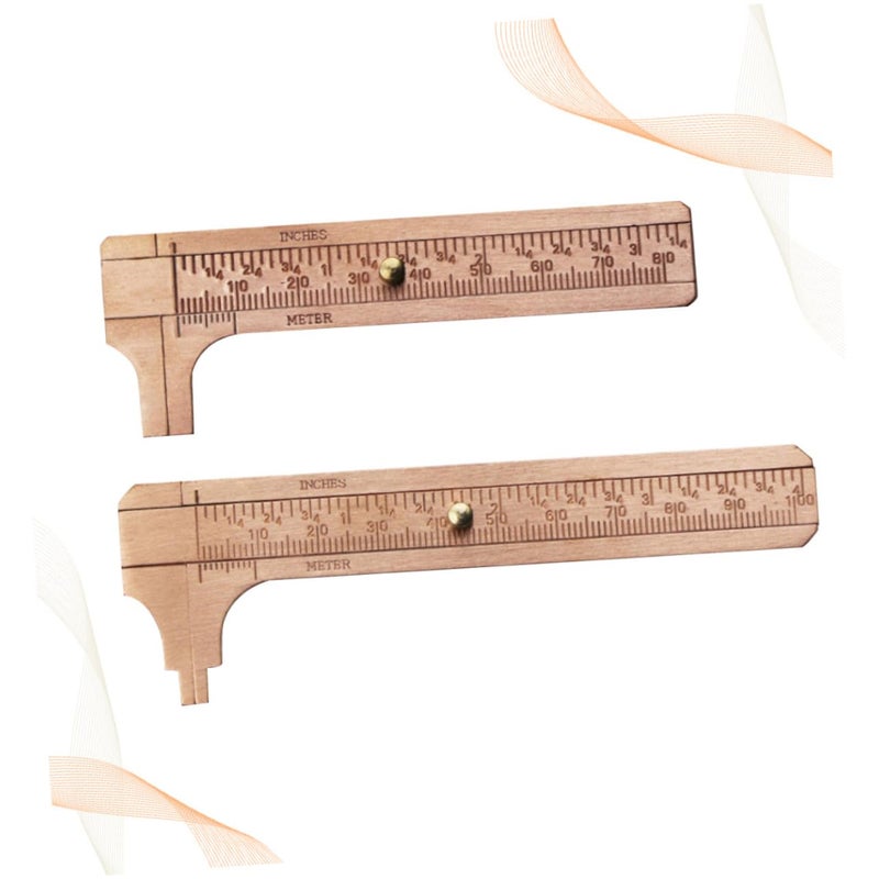 Operitacx Mini Brass Vernier Caliper Dual Scale Measuring Tool Antique Copper Non Magnetic - Image 5