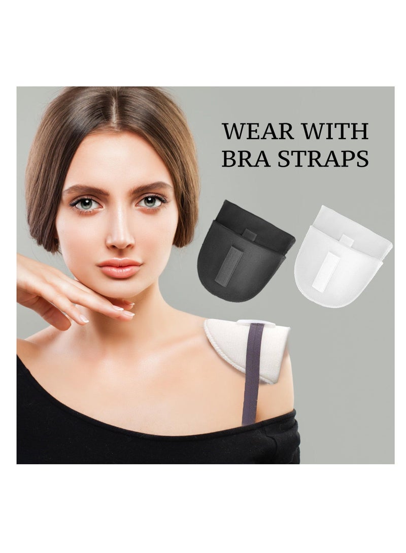 2 Pairs Set-in Shoulder Pads, Thickness 1.5cm Sewing Sponge Shoulder Pad, Thin Shoulder Enhancer for Round Shoulders, Men Women Blazer Suit T-Shirt Accessories, Black and White - Image 5