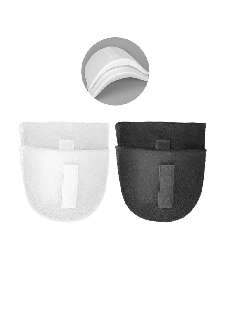 2 Pairs Set-in Shoulder Pads, Thickness 1.5cm Sewing Sponge Shoulder Pad, Thin Shoulder Enhancer for Round Shoulders, Men Women Blazer Suit T-Shirt Accessories, Black and White - Image 1