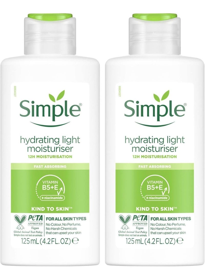 Simple Kind to Skin Hydrating Light Moisturiser, 12h Moisturisation - Pack of 2