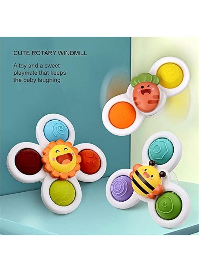 Generic - Suction Cup Spinning Top Toy, Baby Fidget Spinner Toys Infant Baby Rattles Toys Sensory Toys Early Education Toys Bath Toy Dining Chairs Toys Rotary Windmill Birthday Gifts for Baby Boy Girl - Image 1