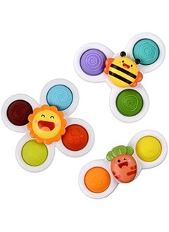 Suction Cup Spinning Top Toy, Baby Fidget Spinner Toys Infant Baby Rattles Toys Sensory Toys Early Education Toys Bath Toy Dining Chairs Toys Rotary Windmill Birthday Gifts for Baby Boy Girl