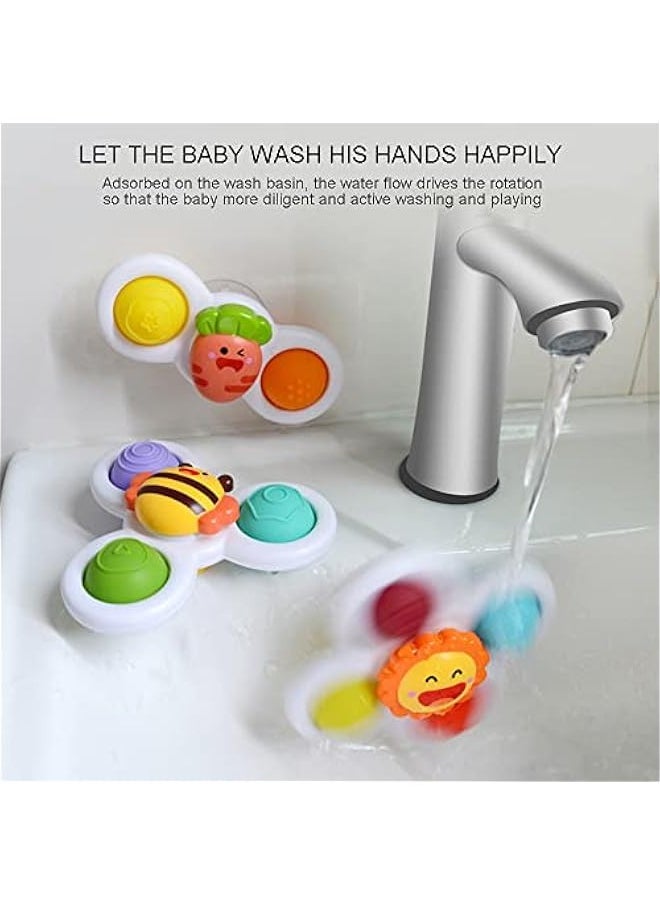Generic - Suction Cup Spinning Top Toy, Baby Fidget Spinner Toys Infant Baby Rattles Toys Sensory Toys Early Education Toys Bath Toy Dining Chairs Toys Rotary Windmill Birthday Gifts for Baby Boy Girl - Image 1