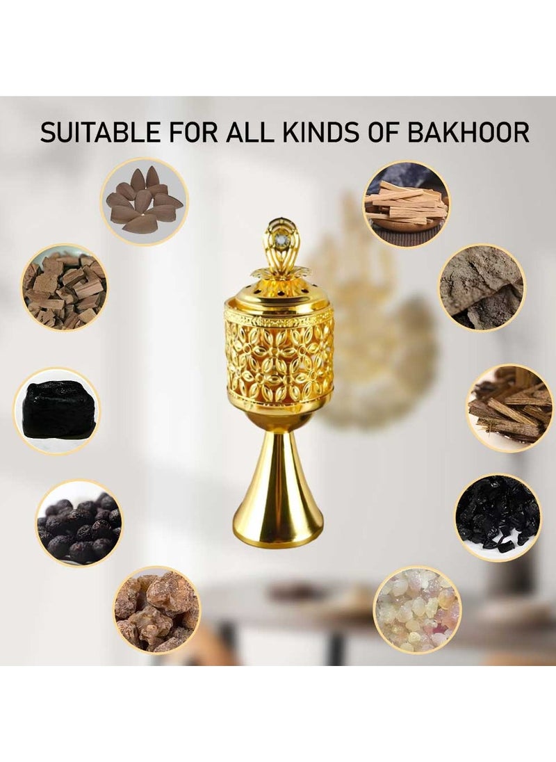 Bakhoor BoSidin Mini Elegant Arabic Oud Incense Burner 12 cm Height for Home and Office | Bakhoor Holder Small Decore and Fragrance  - Image 2