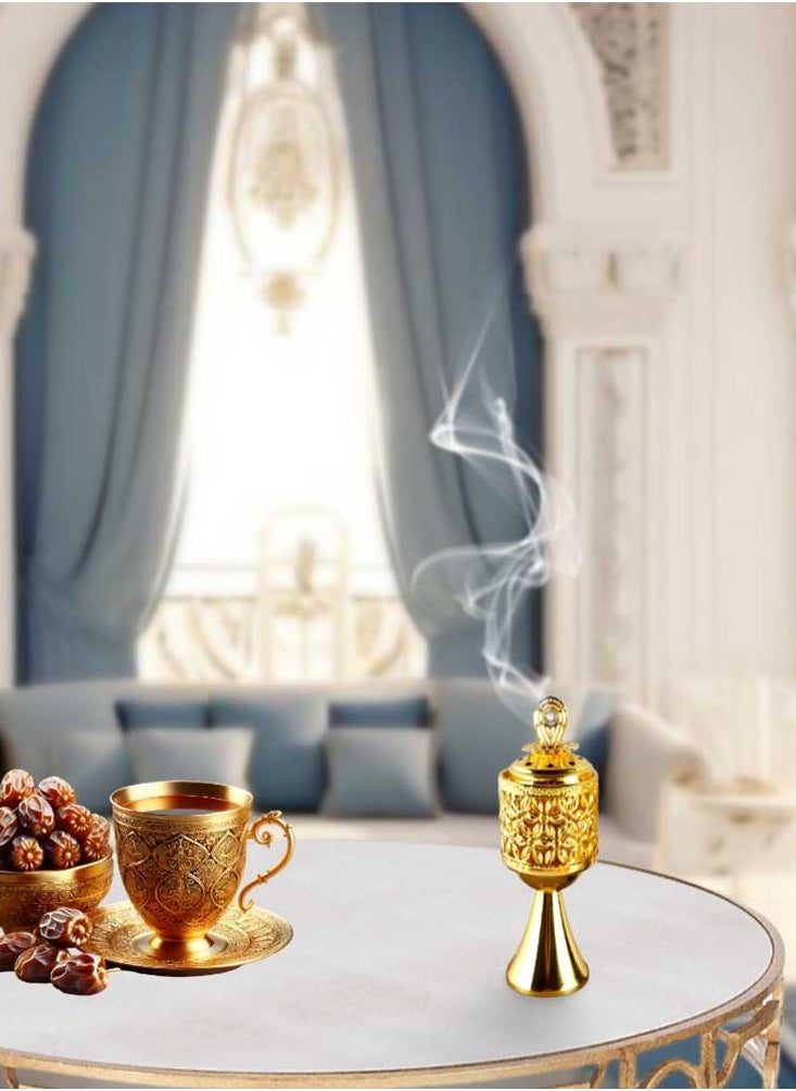 Bakhoor BoSidin Mini Elegant Arabic Oud Incense Burner 12 cm Height for Home and Office | Bakhoor Holder Small Decore and Fragrance  - Image 3