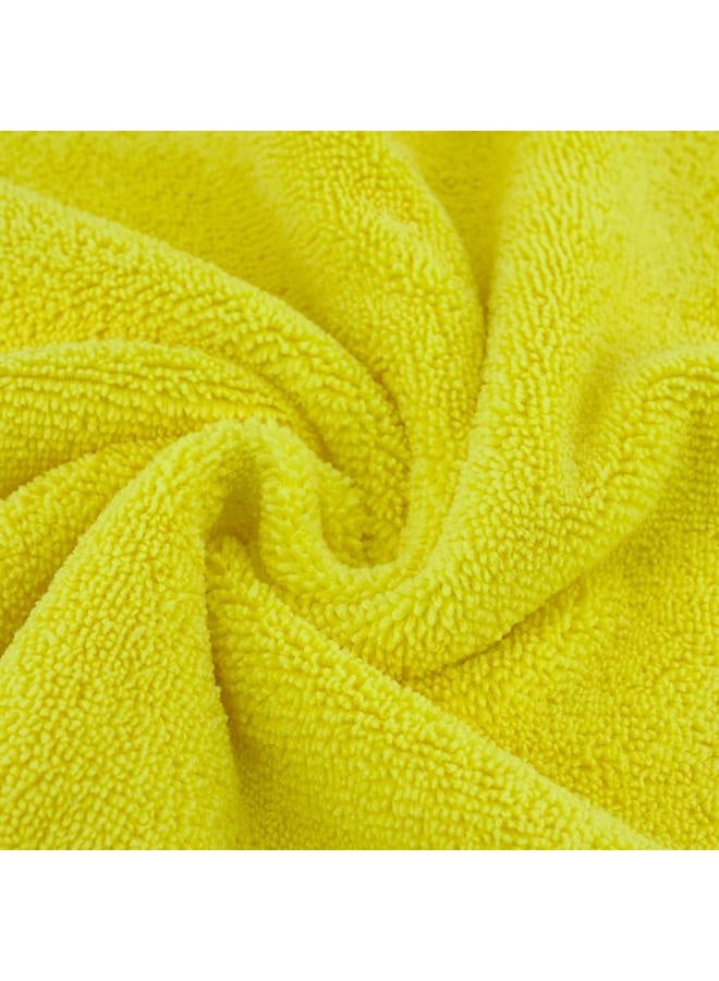 Polyte Microfiber Cleaning Towel Ultrasonic Cut Edgeless (16x16, 24 Pack, Premium, Blue,Gray,Yellow) - Image 3