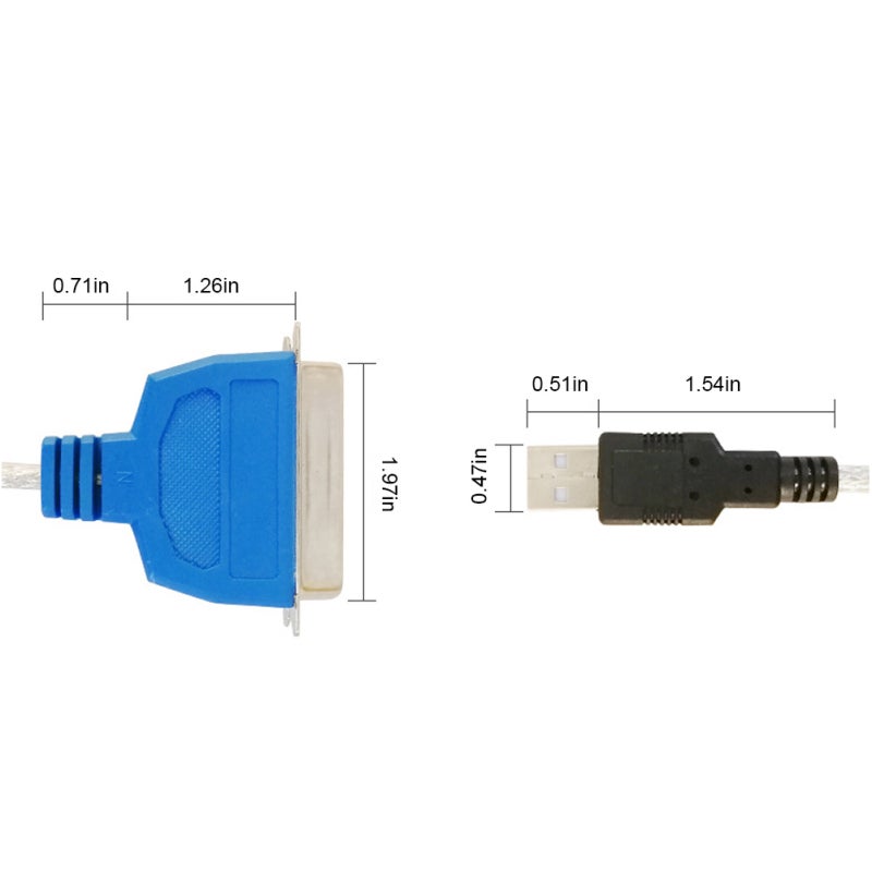 كابل USB إلى 1284: رقاقة PL2305، طباعة ثنائية الاتجاه عالية السرعة، مدخل USB قابل للنقل الساخن - حماية دائرة من التداخل، محول منفذ موازي USB للمكتب المنزلي، أجهزة سطح المكتب المتوافقة مع ويندوز و - Image 5