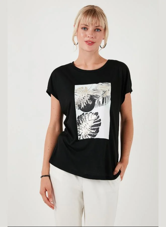 Lela Lela Printed Crew Neck Regular Fit T-Shirt Women's T-Shirt 6671004