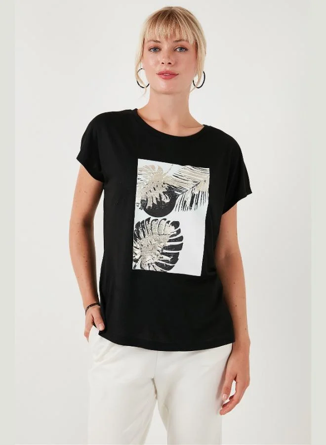 Lela Lela Printed Crew Neck Regular Fit T-Shirt Women's T-Shirt 6671004