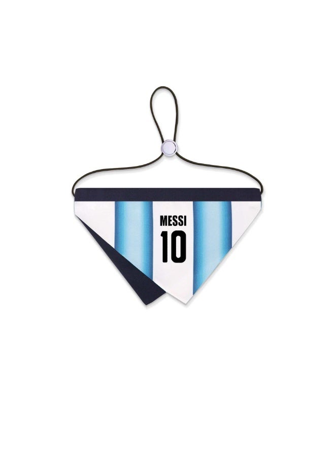 Size M Messi No.10 Argentina Pet Bandana, Adjustable Strap Cat Saliva Towel Football Themed Kitten Neck Scarf - Image 3