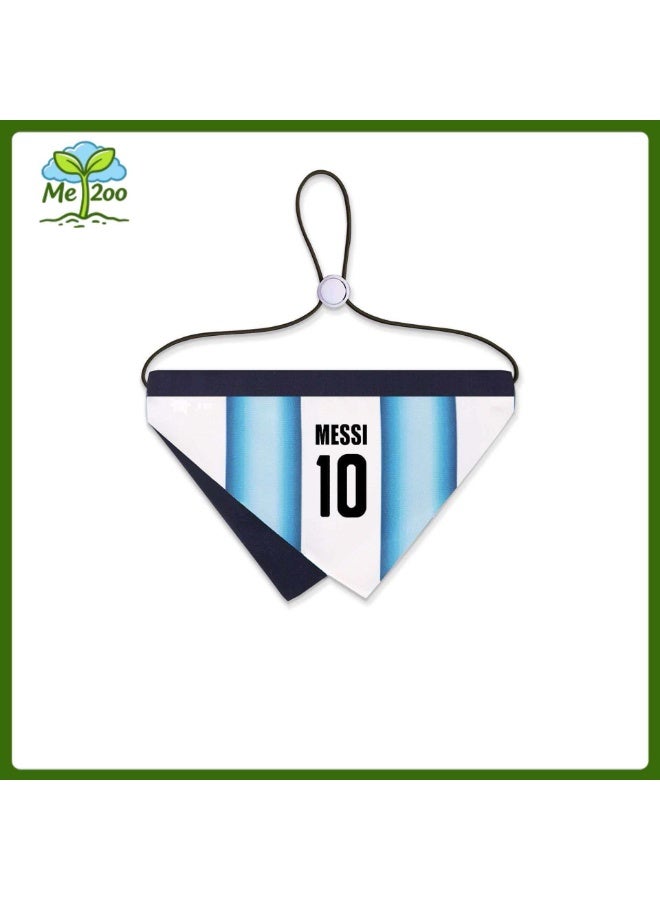Size M Messi No.10 Argentina Pet Bandana, Adjustable Strap Cat Saliva Towel Football Themed Kitten Neck Scarf - Image 2
