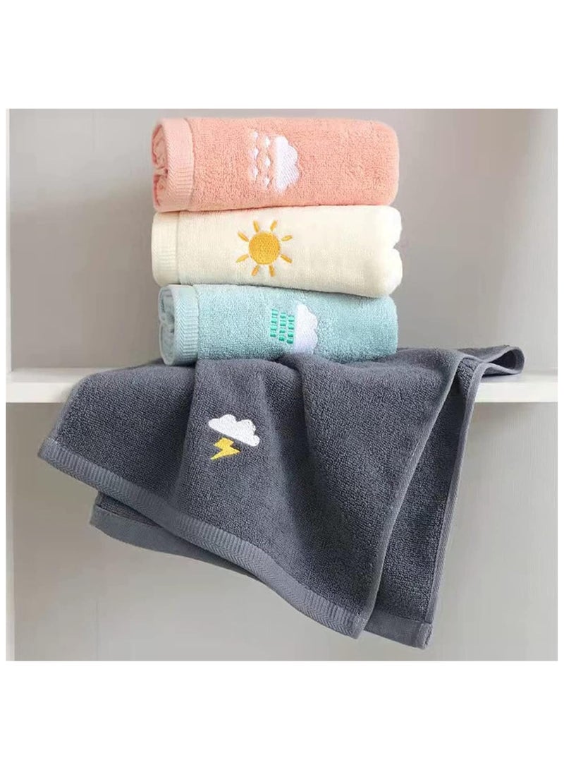 Hand Towels for Bathroom Set 4 Piece, 100% Cotton Bath Hand Towel, Face Towel Soft Highly Absorbent Towels for Adults and Children for Bathroom Kitchen, 14x29 Inch (Pink White Blue Gray) - Image 2
