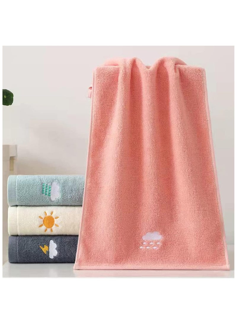 Hand Towels for Bathroom Set 4 Piece, 100% Cotton Bath Hand Towel, Face Towel Soft Highly Absorbent Towels for Adults and Children for Bathroom Kitchen, 14x29 Inch (Pink White Blue Gray) - Image 3