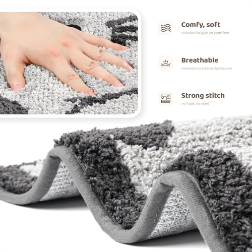 Molesun Cute Animal Bathroom Rug, Absorbent Microfiber Bath Rug Non-Slip Soft Shower Rug, Plush Shaggy Bath Mats for Bathroom Floor, Tub and Shower, Machine Washable, 19" x 28", Cat - Image 5