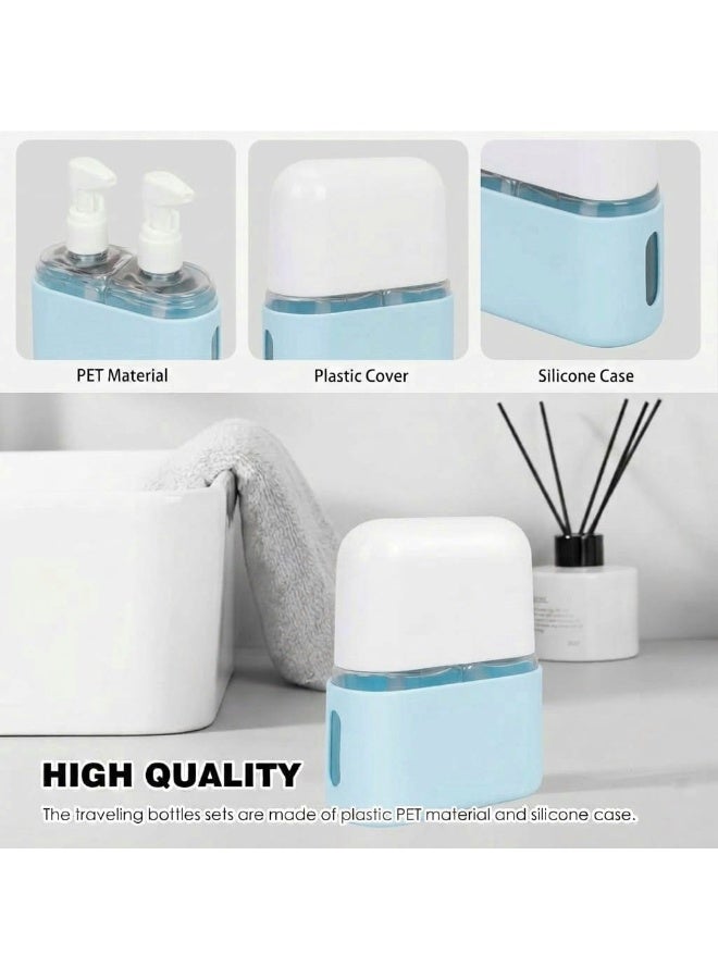 Travel Dispenser Bottle, 2-In-1 Leak Proof Containers For Toiletries with Labels and Storage Box - Image 3