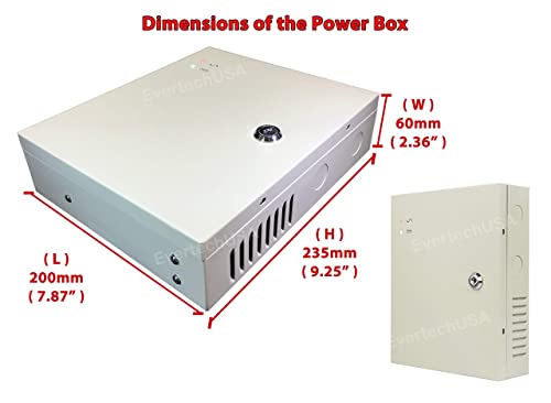 Evertech Power Box 18 Ch Channel 12V DC 10 A Power Supply Distribution Box for CCTV DVR Security Camera LED Lights - Image 4