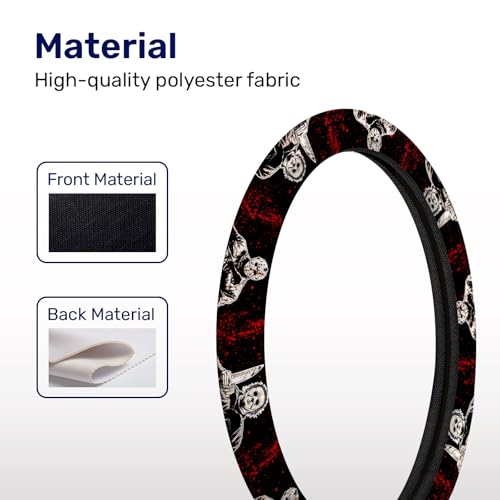 GENANY Horror Movie Characters Spring Steering Wheel Cover, Non-Slip Neoprene Car Steering Wheel Cover, Breathable Steering Wheel Covers, Sweat-Absorbing Accessories, Spring Auto Gifts - Image 3
