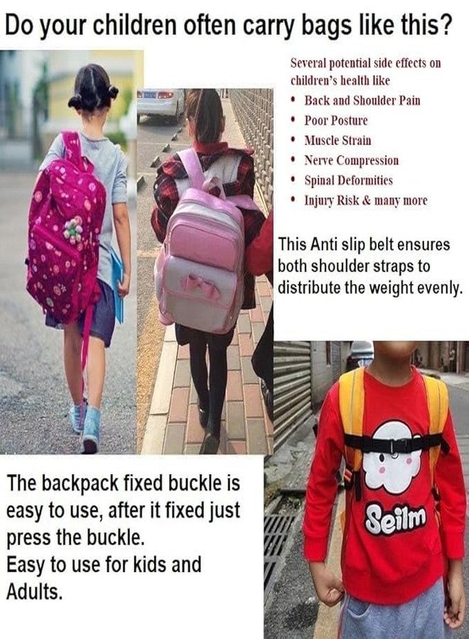 BASRI 2Pack Adjustable Quick Release Backpack Strap - Chest Strap for Travel Backpack, Camping Backpack - Reduces Back Strain & Improves Fit (Compatible with All Backpacks) (Gray, 1 Inch) - Image 4