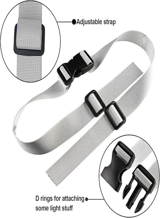 BASRI 2Pack Adjustable Quick Release Backpack Strap - Chest Strap for Travel Backpack, Camping Backpack - Reduces Back Strain & Improves Fit (Compatible with All Backpacks) (Gray, 1 Inch) - Image 3